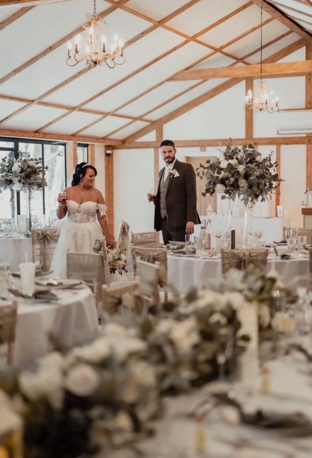 Mr and Mrs Fraser's wedding at East Mersea Hall, styled by Laye's